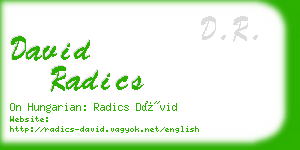 david radics business card
